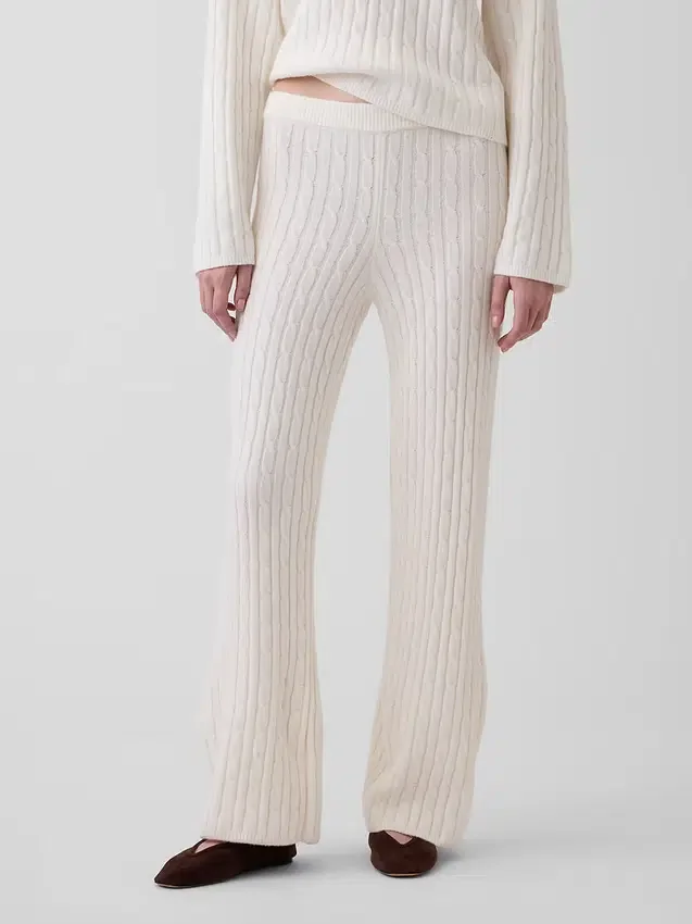 CashSoft-Pullover mit lockerem Zopfmuster als Hose