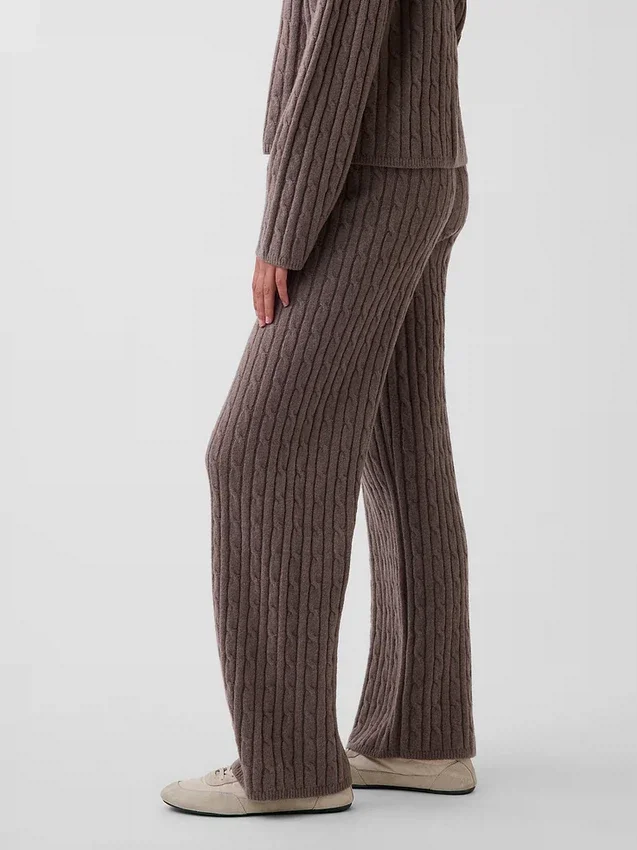 CashSoft-Pullover mit lockerem Zopfmuster als Hose