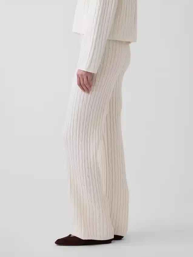 CashSoft-Pullover mit lockerem Zopfmuster als Hose