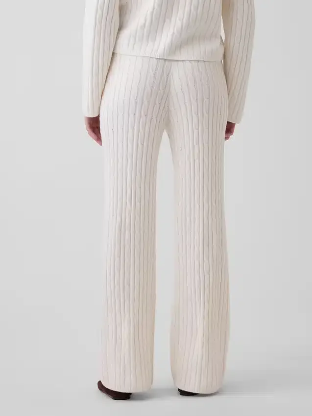 CashSoft-Pullover mit lockerem Zopfmuster als Hose
