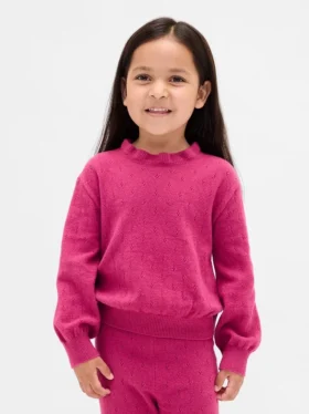 CashSoft-Pullover mit Pointelle-Muster für Baby & Kleinkind