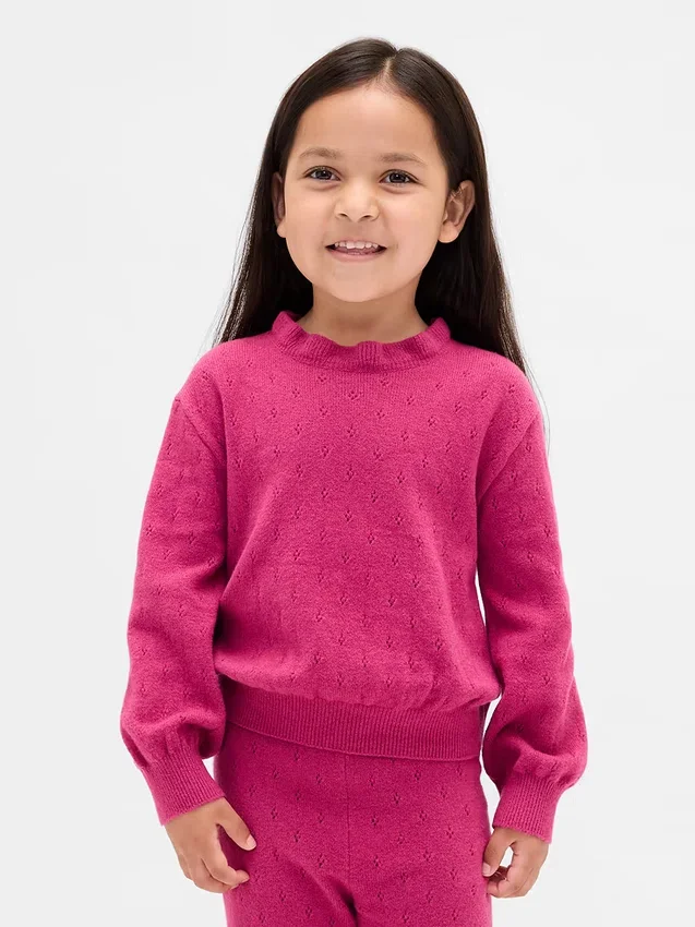 CashSoft-Pullover mit Pointelle-Muster für Baby & Kleinkind