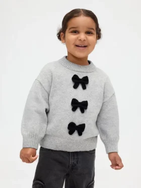 CashSoft-Pullover mit Schleife für Baby & Kleinkind