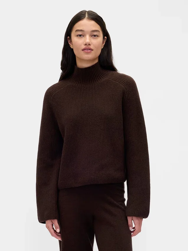 CashSoft-Pullover mit Shaker-Stich und Rollkragen