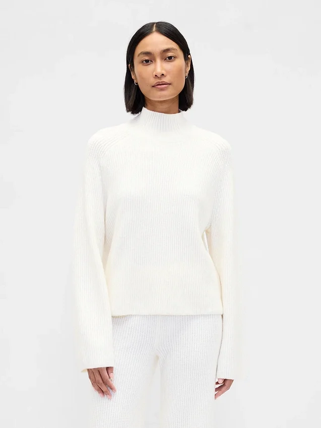 CashSoft-Pullover mit Shaker-Stich und Rollkragen