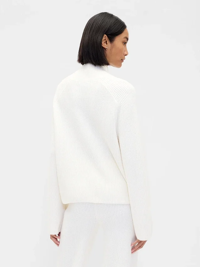 CashSoft-Pullover mit Shaker-Stich und Rollkragen