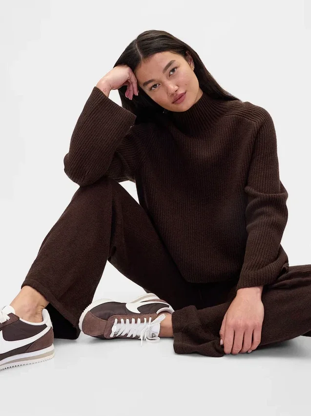 CashSoft-Pullover mit Shaker-Stich und Rollkragen