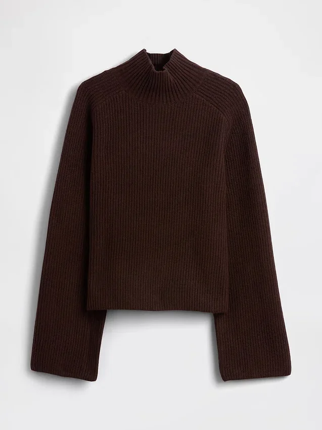 CashSoft-Pullover mit Shaker-Stich und Rollkragen