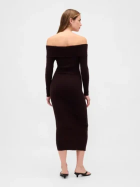 CashSoft Stretch-Midi-Pullover mit schulterfreiem Ausschnitt