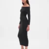 CashSoft Stretch-Midi-Pullover mit schulterfreiem Ausschnitt