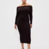 CashSoft Stretch-Midi-Pullover mit schulterfreiem Ausschnitt