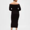 CashSoft Stretch-Midi-Pullover mit schulterfreiem Ausschnitt