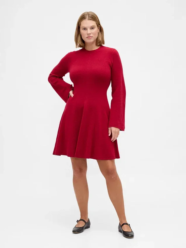 CashSoft Stretch-Mini-Pullover-Kleid