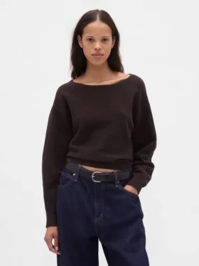 CashSoft Stretch-Pullover mit Laternenärmeln