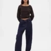 CashSoft Stretch-Pullover mit Laternenärmeln
