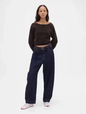 CashSoft Stretch-Pullover mit Laternenärmeln