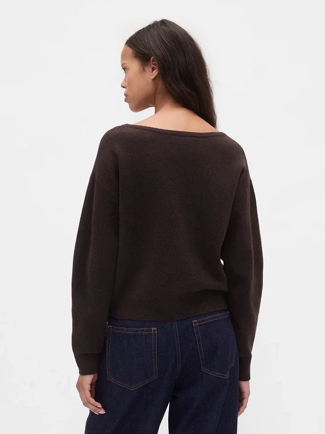 CashSoft Stretch-Pullover mit Laternenärmeln