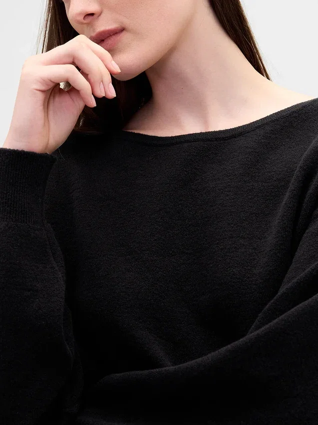 CashSoft Stretch-Pullover mit Laternenärmeln