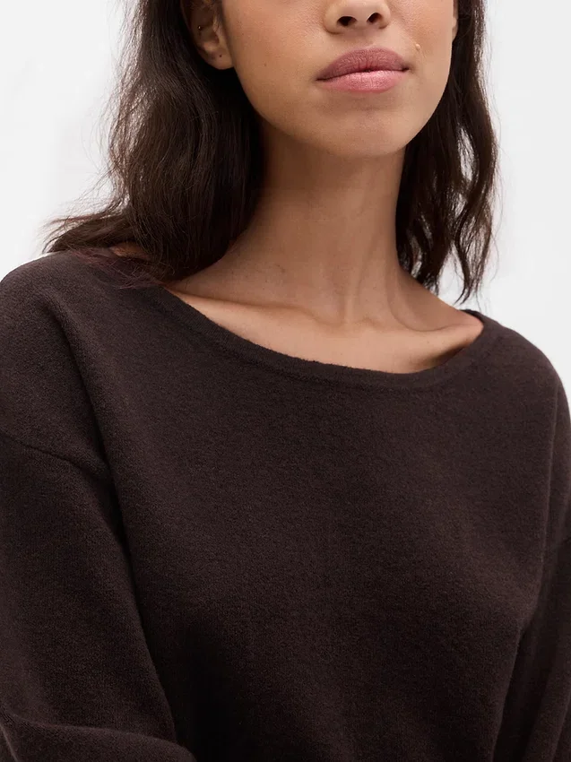 CashSoft Stretch-Pullover mit Laternenärmeln