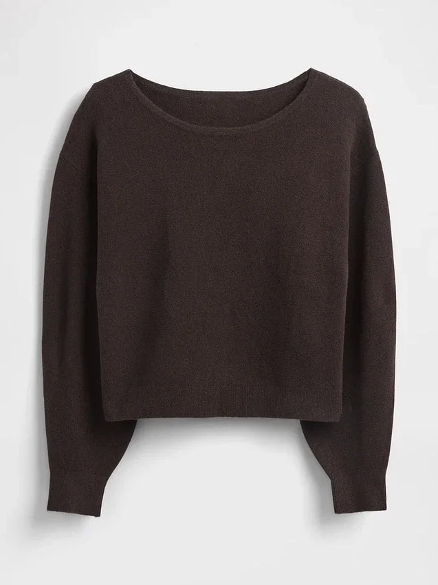 CashSoft Stretch-Pullover mit Laternenärmeln