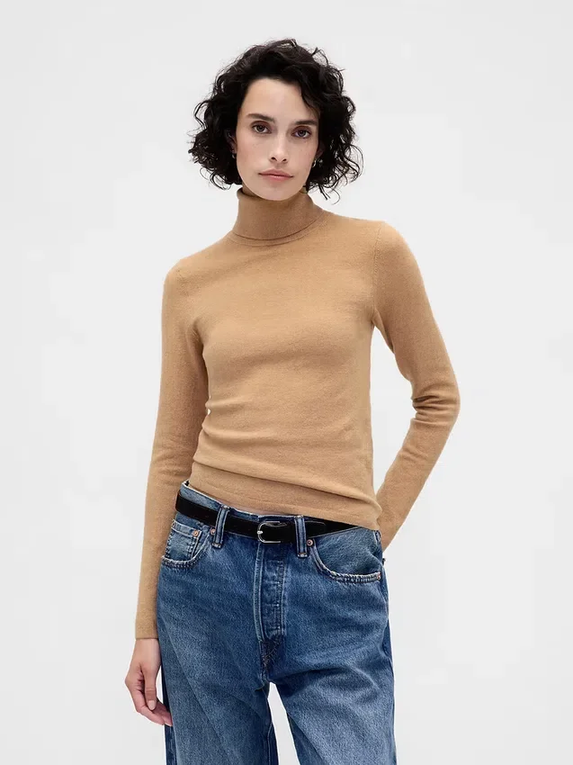 CashSoft Stretch-Rollkragen-Pullover