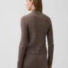 CashSoft-Strickjacke mit Zopfmuster, kurz geschnitten und Reißverschluss