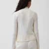 CashSoft-Strickjacke mit Zopfmuster, kurz geschnitten und Reißverschluss