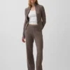 CashSoft-Strickpullover mit Zopfmuster und Bootcut-Hose