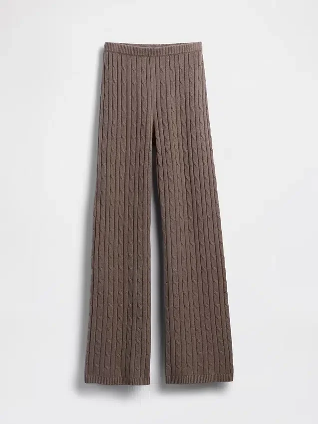 CashSoft-Strickpullover mit Zopfmuster und Bootcut-Hose