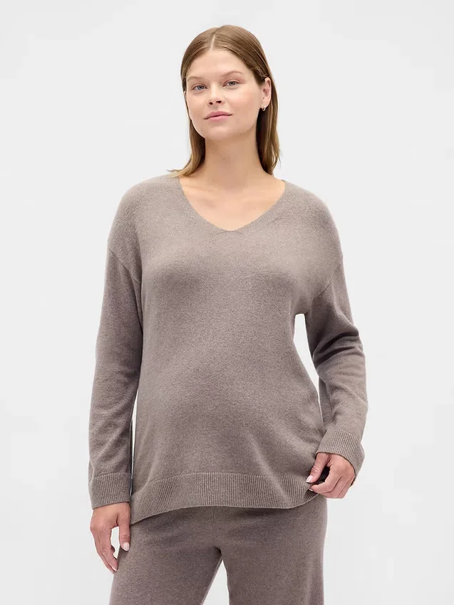 CashSoft-Umstandsmode-Pullover mit V-Ausschnitt