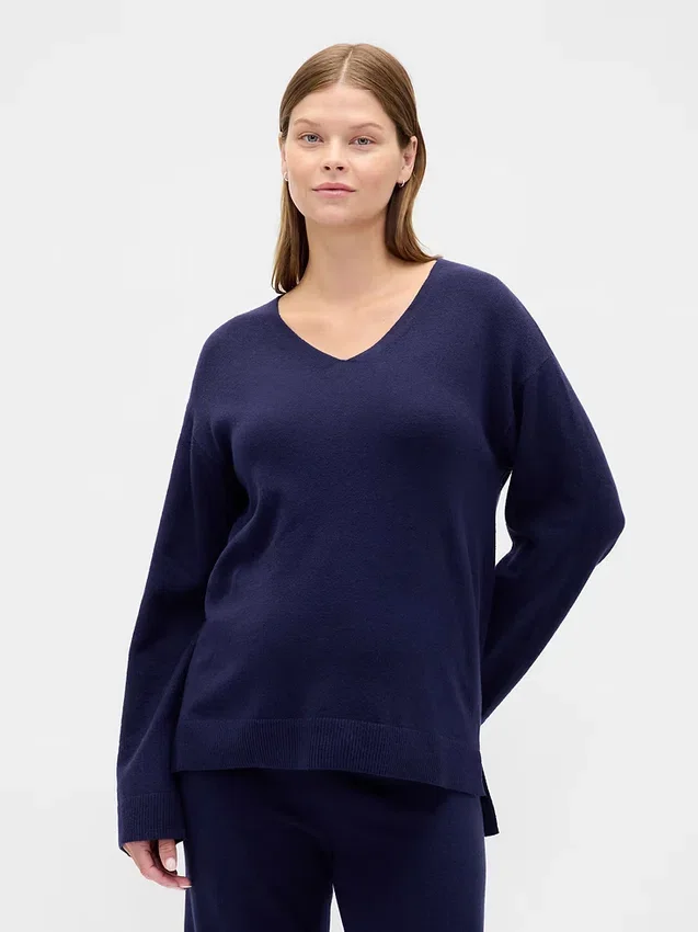 CashSoft-Umstandsmode-Pullover mit V-Ausschnitt