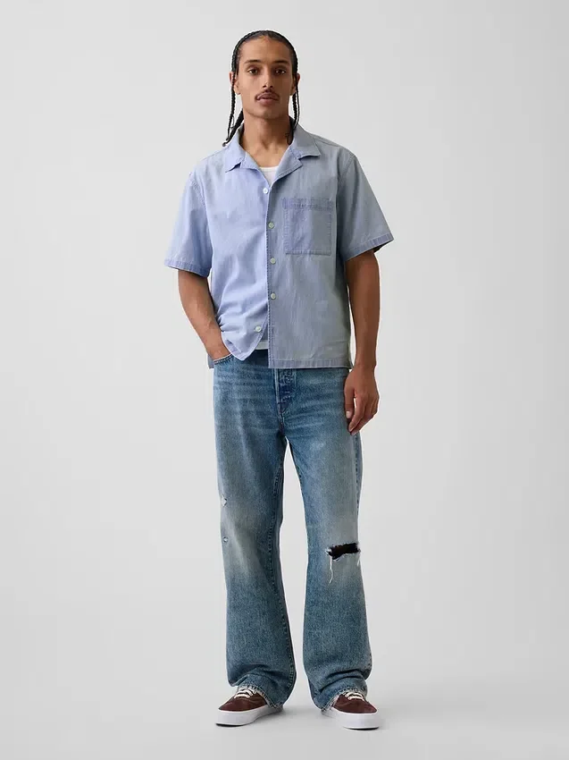 Chambray-Resort-Hemd