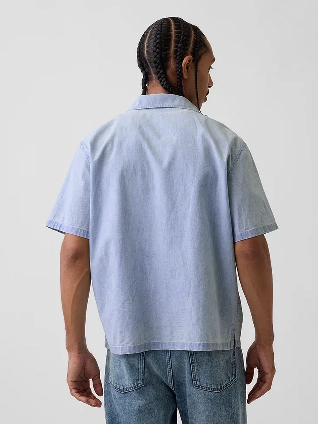 Chambray-Resort-Hemd