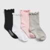 Crew-Socken für Kleinkinder mit Lettuce-Einfassung (4er-Pack)