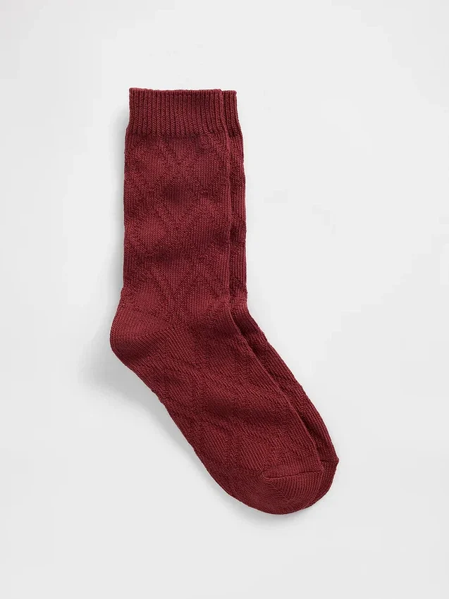 Crew-Socken im Zopfmuster