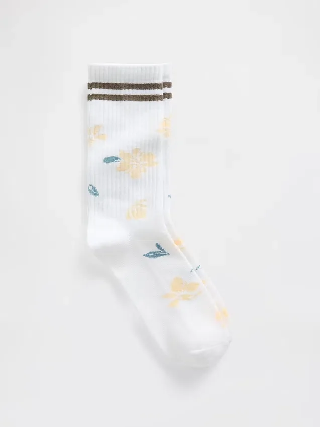 Crew-Socken mit Blumenmuster