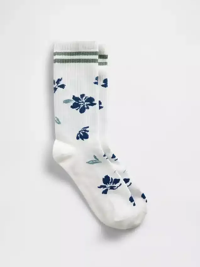 Crew-Socken mit Blumenmuster