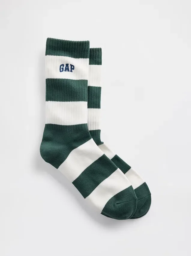 Crew-Socken mit Rugby-Streifen-Logo