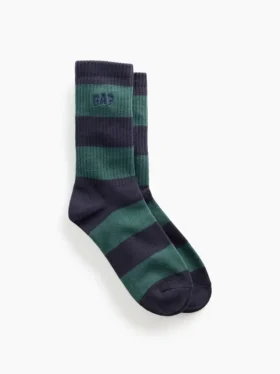 Crew-Socken mit Rugby-Streifen-Logo