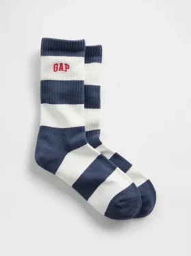 Crew-Socken mit Rugby-Streifen-Logo