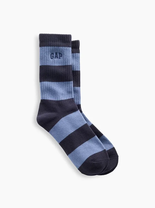 Crew-Socken mit Rugby-Streifen-Logo