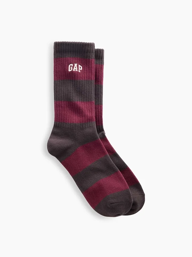 Crew-Socken mit Rugby-Streifen-Logo