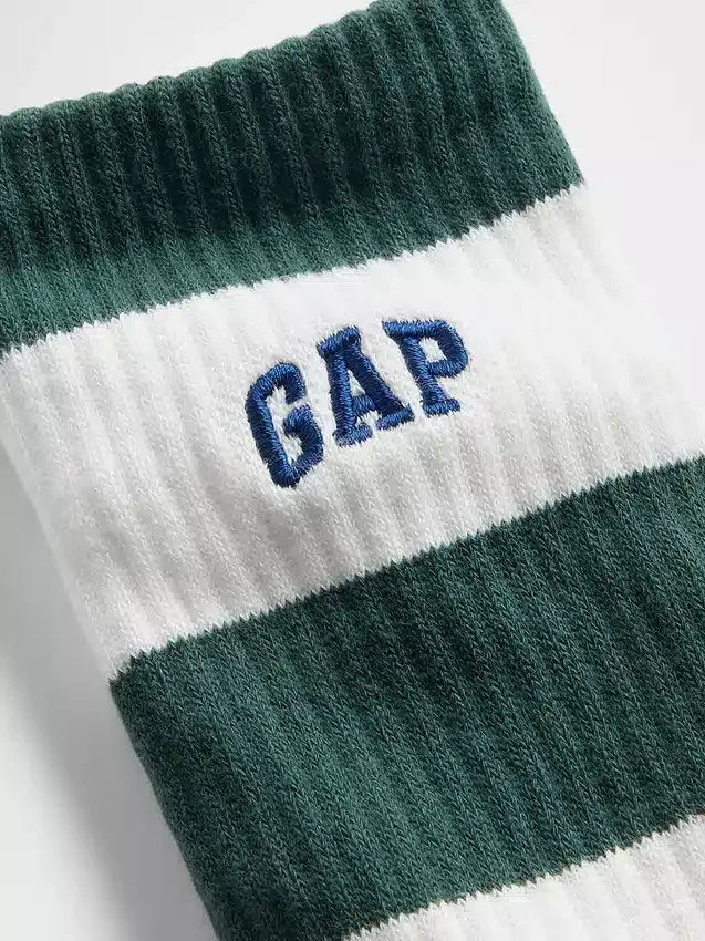 Crew-Socken mit Rugby-Streifen-Logo