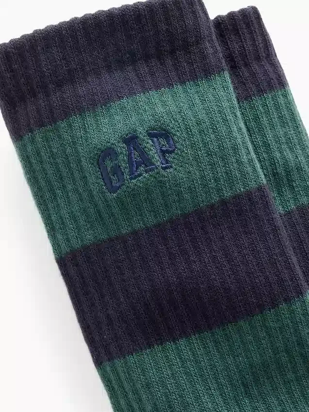 Crew-Socken mit Rugby-Streifen-Logo