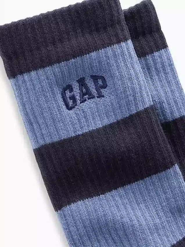 Crew-Socken mit Rugby-Streifen-Logo