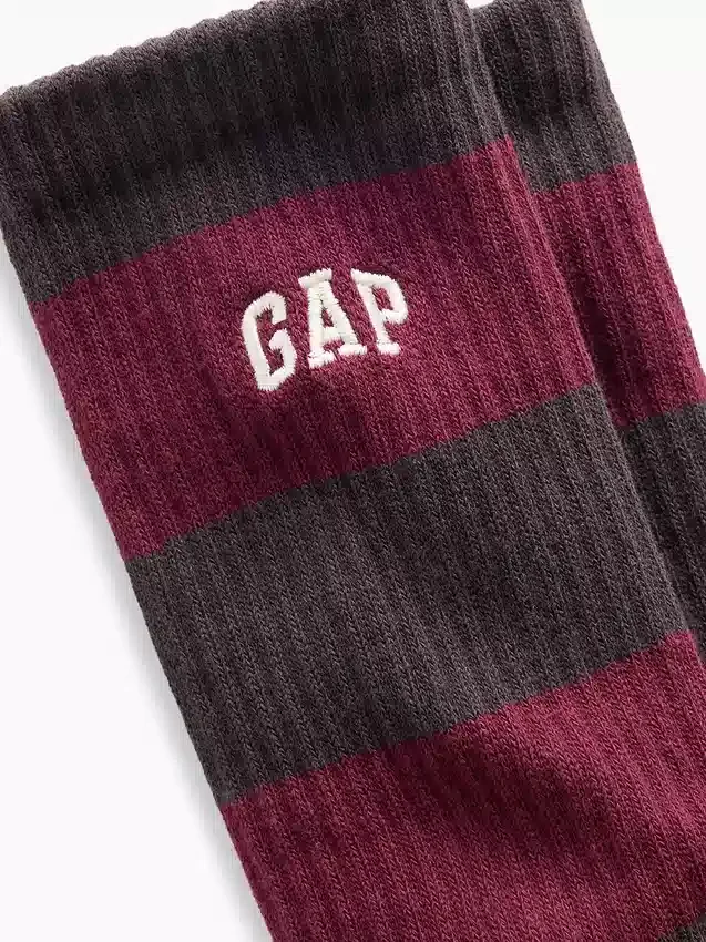 Crew-Socken mit Rugby-Streifen-Logo