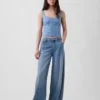 Crop-Bustier-Oberteil mit Lochmuster