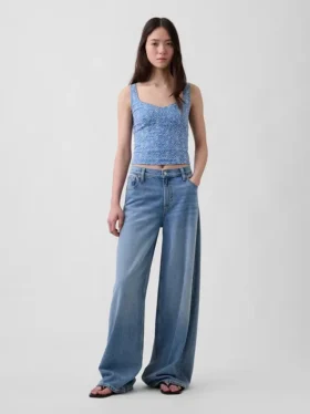 Crop-Bustier-Oberteil mit Lochmuster