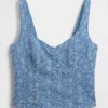 Crop-Bustier-Oberteil mit Lochmuster