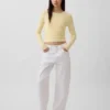 Crop-Jeans mit hoher Leibhöhe im Barrel-Schnitt